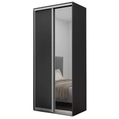 Dulap Nex Home Dulap cu uși glisante, 100x60x220cm, 1xOglinda + 1xPAL, Antracit