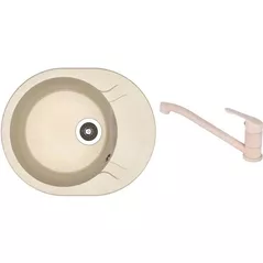 Мойка кухонная со смесителем Dr.Gans Berta 580 + SanDonna F 1066 bej