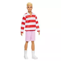 Кукла Barbie HYV01 Ken Fashionist cu părul blond și tricou în dungi