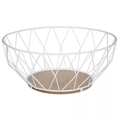 Аксессуар для кухни 5five 56231 Cos pentru fructe D27x11.5cm, alb, metal/MDF