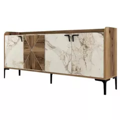 Тумба Trendy Venedik, Nuc, Marmura Alba 180x78x35cm