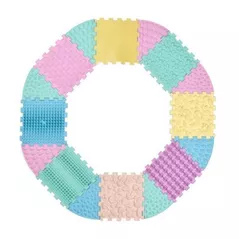 Коврик игровой Ortek 12900 Коврик-пазл ортопедический -массажный Набор 8+8 эл. Пастель