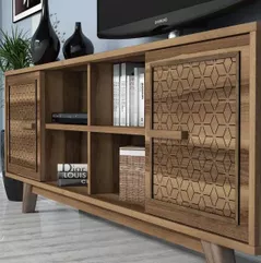 Set mobilă living Trendy Ayla, Nuc 160x56x35cm