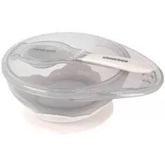 Seturi pentru hrănire bebelușilor Kikka Boo 31302040095 Castron cu ventuza si lingura Beige, 250 ml