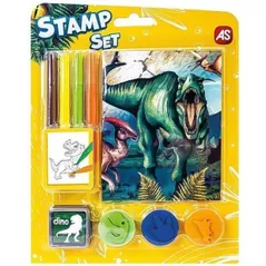 Набор для творчества As Kids 1023-61006 Set p/u desen mini, Dinozaur. Stampile cu pernuta