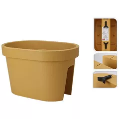 Садовая фигура ProGarden 50670 Вазон для цветов с выемкой на перила 40x27x25cm, охра
