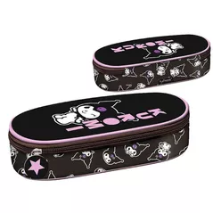 Школьный пенал Promstore 56788 Пенал23x9,5x6 см Bambino Kuromi, чёрная, текстиль