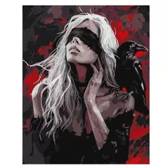 Картина по номерам Ideyka (KHO8687) Girl and the Raven, 40х50