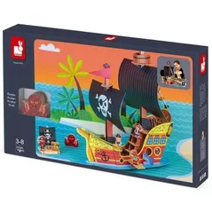 Set de creație Janod J08579 Pirate Ship Playset 3D