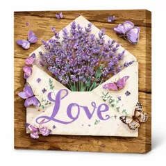 Tablou pe numere Ideyka KHO5175 40x40cm Eco, Lavanda in plic