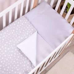 Lenjerie de pat pentru copii Veres 154.6.01.110x90 Сменная постель Smiling Animals White-Grey New 90x110/40x60 (3ед.)