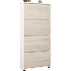Полка для обуви Mobildor-Lux Leo Slim 90x16x164H cm White/Sonoma