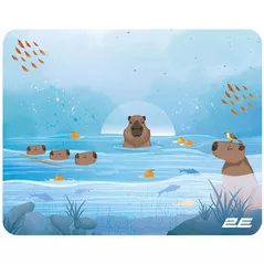 Коврик для мыши 2E 2E-PAD-S-CAPY-BLUE Capybarra, S(250x200x2mm), blue