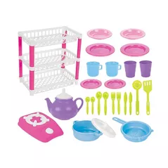 Bucătărie și veselă de jucărie Pilsan 03337 Set Bucatarie cu uscator