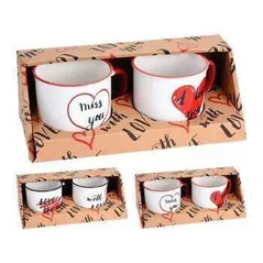 Чашка Promstore 02968 Набор чашек 2шт, 300ml Love, фарфор, подарочная упаковка
