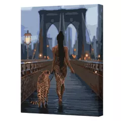 Tablou pe numere Ideyka KHO8537 40x50cm Eco, Femei pradatoare