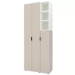 Dulap Nex Home A003R cu usi batante, 900x420x2300mm, White Snow/Cashmere