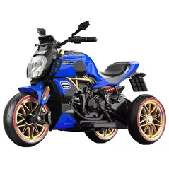 Mașină electrică pentru copii Richi (78237) Motocicleta albastra pe acumulator pentru copii (1260)