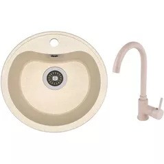 Мойка кухонная со смесителем Dr.Gans DORA + SanDonna F 7073 bej