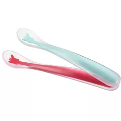 Seturi pentru hrănire bebelușilor Sophie la Girafe 450408 Set 2 lingurite din silicon So Pure