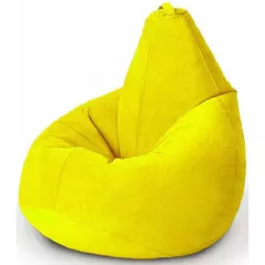 Fotoliu BeanBag BeanBag BM6062, Кресло Груша из велюра Standart, с двойным чехлом, XXL, Жёлтый