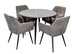 Set masă și scaune Evelin di Costacurta стол DT-402-6B + 4 стула YTC-090B Dark grey