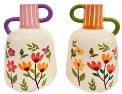 Ваза Promstore 33505 Floral, H17сm, D10cm, din ceramica