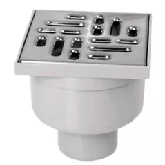 Trap de duș ZMM Maxpol 18458 Sifon de pardoseala PP D.50х90° (gri) cu grila inox (150x150x130mm) cu revizie 2163