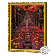 Tablou pe numere Art Gallery GA79755 Mozaic cu diamante 40x50cm Frunze rosii