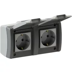 Розетка электрическая Mono Electric 2P с белой крышкой, IP54 Octans