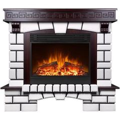 Камин электрический ArtFlame Nazarii & Mirabella, 1136x1328x356 mm, Nuc închis/Alb