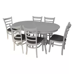 Комплект стол и стулья Evelin di Costacurta стол HV-33V White + 6 стульев Coco White/Grey