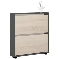 Raft pentru încălțăminte Mobildor-Lux Leo Slim 50x16x86H cm Anthracite/Sonoma
