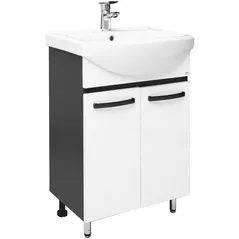 Шкаф под умывальник Mashtab 11625 Agat cu 2 usi 75cm Alb-Antracit