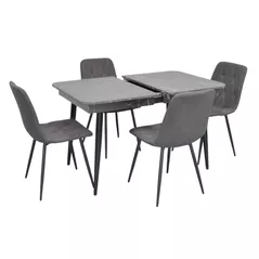 Set masă și scaune Evelin di Costacurta стол DT-431-3R B + 4 стула YTC-080B Dark grey