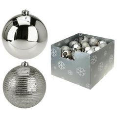 Новогодний декор Promstore 23536 Шар елочный 140mm серебряный