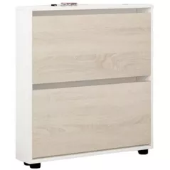Raft pentru încălțăminte Mobildor-Lux Leo Slim 70x16x86H cm White/Sonoma