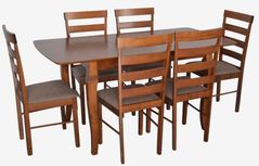 Комплект стол и стулья Evelin di Costacurta стол HV-29V Burnish Oak + 6 стульев GLORIA Burnish/Ekea12 Dark Brown