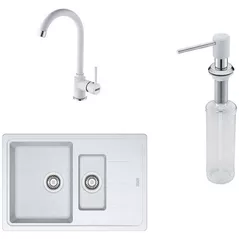Мойка кухонная со смесителем Franke 114.0633.784 BFG 651-78 + Pola 1.0 + Dozator sapun Alb