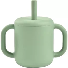 Поильник Beaba B913573 Cana de antrenament cu pai din silicon Sage Green