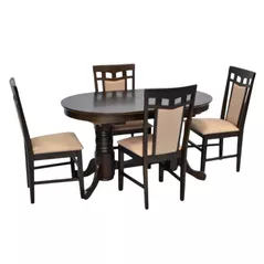 Комплект стол и стулья Evelin di Costacurta стол HV-31N Chocolate + 4 стула Deepa R Chocolate/NV-3WP