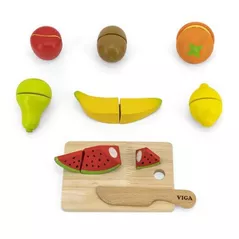 Bucătărie și veselă de jucărie Viga 44539 Cutting Fruit