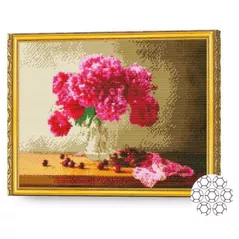 Картина по номерам Art Gallery GA80109 Mozaic cu diamante 40x50cm Bujori aprinsi