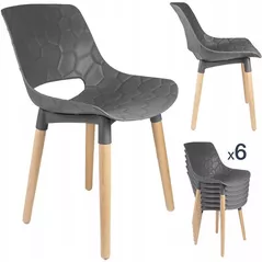 Scaun Jumi VOR58031 SET 6 Scaune scandinav DAVIS gri