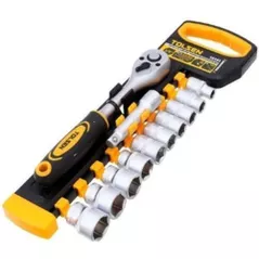 Set de unelte de mână Tolsen Set de 12 chei tubulare 3/8 cu maner cu clichet Cr-V (15151)