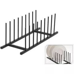Аксессуар для кухни Excellent Houseware 46936 Подставка для 8 тарелок металл 34x12.5cm, черная