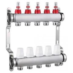 Комплект распределителей Hydro S Colector complet din Inox, 3 căi, cu debitmetru, 1"x3/4"x16 (0711335)