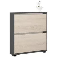 Raft pentru încălțăminte Mobildor-Lux Leo Slim 60x16x86H cm Anthracite/Sonoma