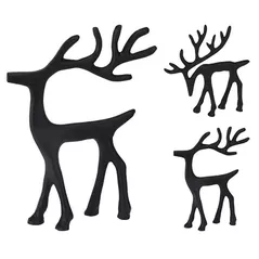 Декор Promstore 16302 Statueta Cerb 13x17cm, negru, metal