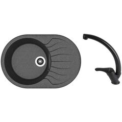 Мойка кухонная со смесителем Dr.Gans Berta 760 + SanDonna F 1069 negru